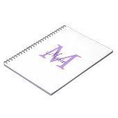 einfacher minimaler Name Monogramm rosa roter Wurf Notizblock (Linke Seite)