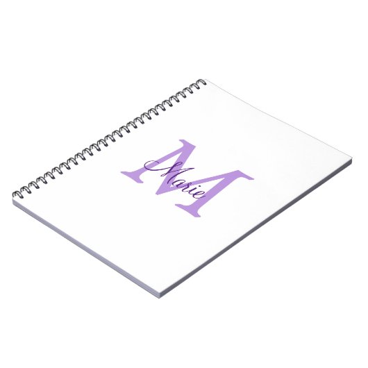 einfacher minimaler Name Monogramm rosa roter Wurf Notizblock (Linke Seite)