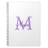 einfacher minimaler Name Monogramm rosa roter Wurf Notizblock (Vorderseite)