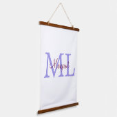 einfacher minimaler Name Monogramm rosa roter Wurf Wandteppich Mit Holzrahmen (Gewinkelt)