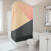 Einfacher minimaler Pfirsich, Koralle u. schwarzes Duschvorhang (Beispiel)