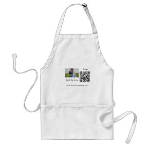 Einfacher minimaler Q R-Code Foto Name Text Throw Schürze
