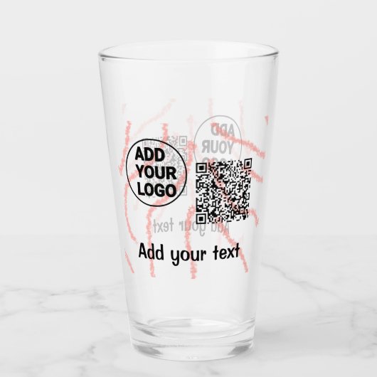 Einfacher minimaler q r Code Hinzufügen des Logo-S Glas (Vorderseite)