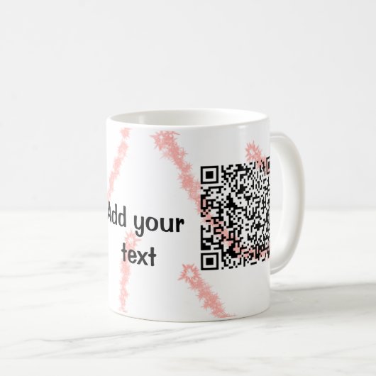 Einfacher minimaler q r Code Hinzufügen des Logo-S Kaffeetasse (VorderseiteRechts)