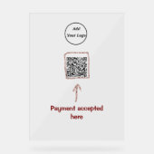 Einfacher minimaler q r Code Hinzufügen Logo-Scan- Acrylschild (Vorderseite)