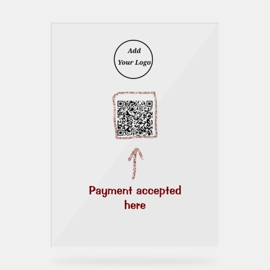 Einfacher minimaler q r Code Hinzufügen Logo-Scan- Acrylschild (Vorderseite)