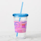 Einfacher minimaler q r Code Hinzufügen Logo Scan- Acryltrinkbecher (Rückseite)
