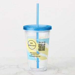 Einfacher minimaler q r Code Hinzufügen Logo Scan- Acryltrinkbecher