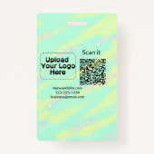 Einfacher minimaler q r Code Hinzufügen Logo Scan- Ausweis (Rückseite)
