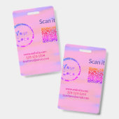Einfacher minimaler q r Code Hinzufügen Logo Scan- Ausweis (Vorder- & Rückseite)