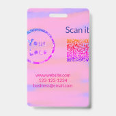 Einfacher minimaler q r Code Hinzufügen Logo Scan- Ausweis (Rückseite)