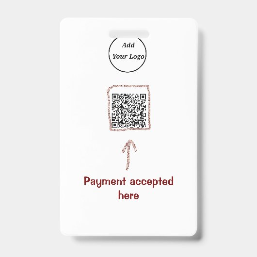 Einfacher minimaler q r Code Hinzufügen Logo-Scan- Ausweis (Vorderseite)