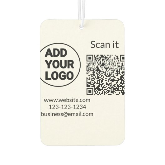 Einfacher minimaler q r Code Hinzufügen Logo Scan- Autolufterfrischer (Rückseite)