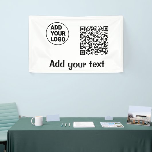 Einfacher minimaler q r Code Hinzufügen Logo-Scan- Banner (Messeveranstaltung)