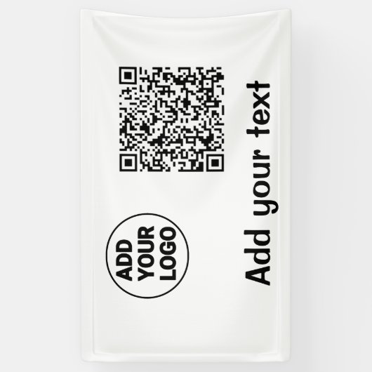 Einfacher minimaler q r Code Hinzufügen Logo-Scan- Banner (Vertikal)