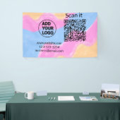 Einfacher minimaler q r Code Hinzufügen Logo Scan- Banner (Messeveranstaltung)