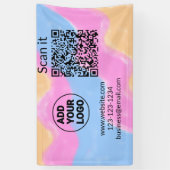 Einfacher minimaler q r Code Hinzufügen Logo Scan- Banner (Vertikal)
