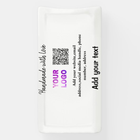 Einfacher minimaler q r Code Hinzufügen Logo-Scan- Banner (Vertikal)