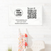 Einfacher minimaler q r Code Hinzufügen Logo Scan- Banner (Insitu)