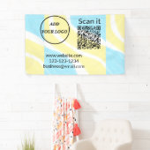 Einfacher minimaler q r Code Hinzufügen Logo Scan- Banner (Insitu)