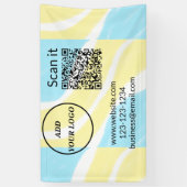 Einfacher minimaler q r Code Hinzufügen Logo Scan- Banner (Vertikal)