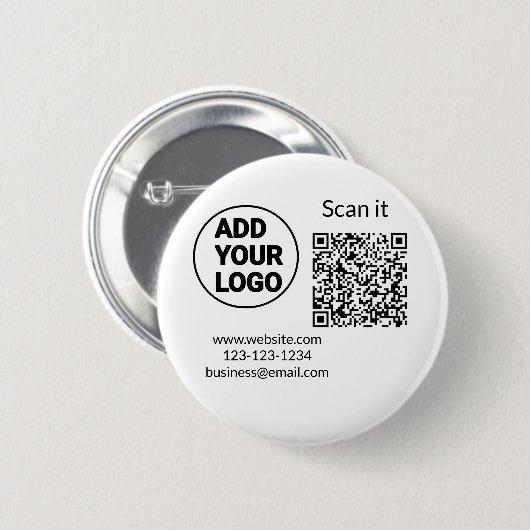 Einfacher minimaler q r Code Hinzufügen Logo Scan- Button (Vorne & Hinten)
