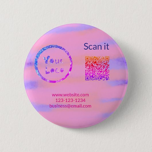 Einfacher minimaler q r Code Hinzufügen Logo Scan- Button (Vorderseite)