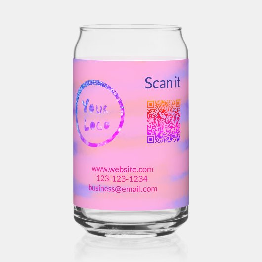 Einfacher minimaler q r Code Hinzufügen Logo Scan- Dosenglas (Vorderseite)