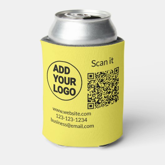 Einfacher minimaler q r Code Hinzufügen Logo Scan- Dosenkühler (Kanne Rückseite)