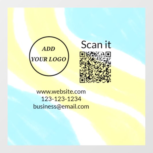 Einfacher minimaler q r Code Hinzufügen Logo Scan- Fensteraufkleber (Blatt)