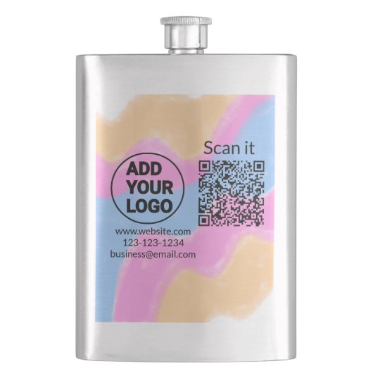 Einfacher minimaler q r Code Hinzufügen Logo Scan- Flachmann (Vorderseite)