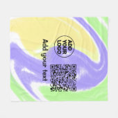 Einfacher minimaler q r Code Hinzufügen Logo-Scan- Fleecedecke (Vorderseite (Horizontal))