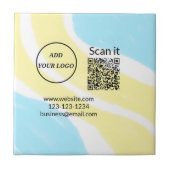 Einfacher minimaler q r Code Hinzufügen Logo Scan- Fliese (Vorderseite)