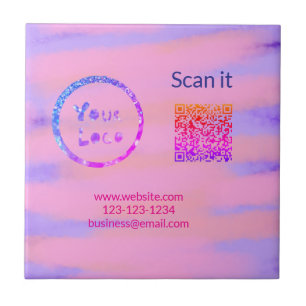 Einfacher minimaler q r Code Hinzufügen Logo Scan- Fliese