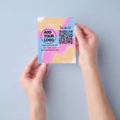 Einfacher minimaler q r Code Hinzufügen Logo Scan- Flyer (Gruppe)