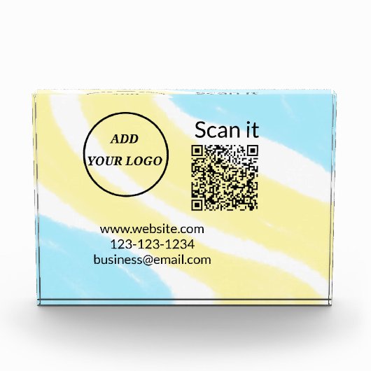 Einfacher minimaler q r Code Hinzufügen Logo Scan- Fotoblock (Vorderseite)
