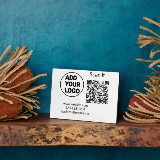 Einfacher minimaler q r Code Hinzufügen Logo Scan- Fotoplatte (Seite)