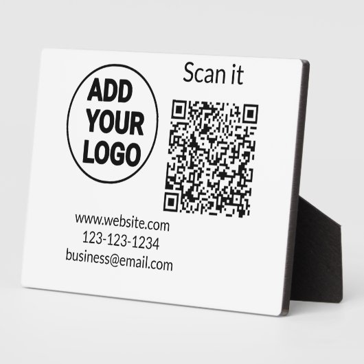 Einfacher minimaler q r Code Hinzufügen Logo Scan- Fotoplatte (Seite)