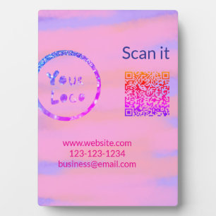 Einfacher minimaler q r Code Hinzufügen Logo Scan- Fotoplatte