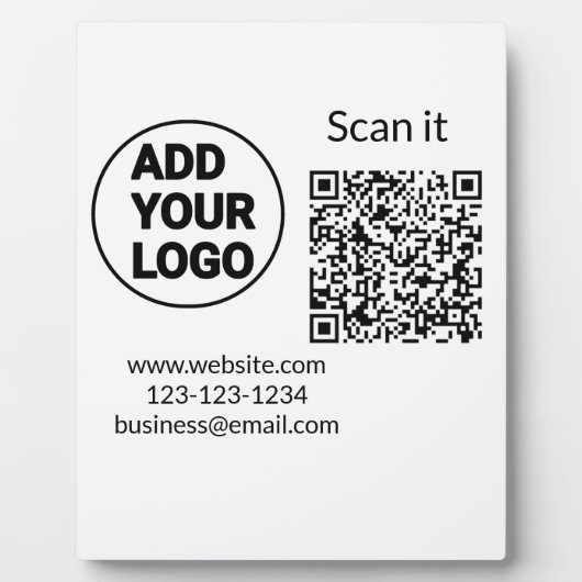 Einfacher minimaler q r Code Hinzufügen Logo Scan- Fotoplatte (Vorderseite)