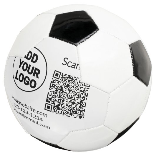 Einfacher minimaler q r Code Hinzufügen Logo Scan- Fußball (Dreiviertel)