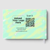 Einfacher minimaler q r Code Hinzufügen Logo Scan- Gästebuch (Rückseite)