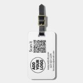 Einfacher minimaler q r Code Hinzufügen Logo Scan- Gepäckanhänger (Vorderseite vertikal)