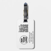 Einfacher minimaler q r Code Hinzufügen Logo Scan- Gepäckanhänger (Rückseite vertikal)