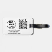 Einfacher minimaler q r Code Hinzufügen Logo Scan- Gepäckanhänger (Rückseite horizontal)