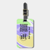 Einfacher minimaler q r Code Hinzufügen Logo-Scan- Gepäckanhänger (Vorderseite vertikal)