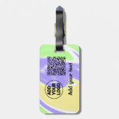 Einfacher minimaler q r Code Hinzufügen Logo-Scan- Gepäckanhänger (Rückseite vertikal)