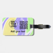 Einfacher minimaler q r Code Hinzufügen Logo-Scan- Gepäckanhänger (Rückseite horizontal)