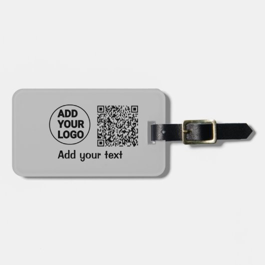 Einfacher minimaler q r Code Hinzufügen Logo-Scan- Gepäckanhänger (Vorderseite horizontal)
