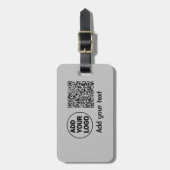 Einfacher minimaler q r Code Hinzufügen Logo-Scan- Gepäckanhänger (Vorderseite vertikal)